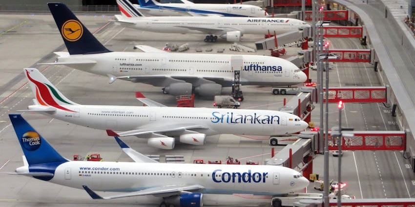 Airplanes are parked on the runway at Jorhat Airport, one of the key airports in North East India.