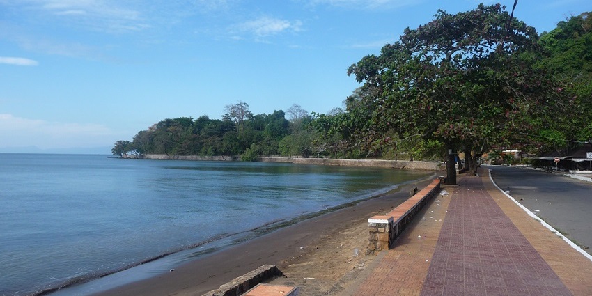 A seaside promenade in Kep with ocean views captured beautifully on new year in Cambodia.