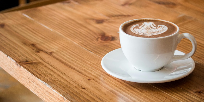 Close-up photo of a cup of coffee at Keventer’s, one of the restaurants in Darjeeling.
