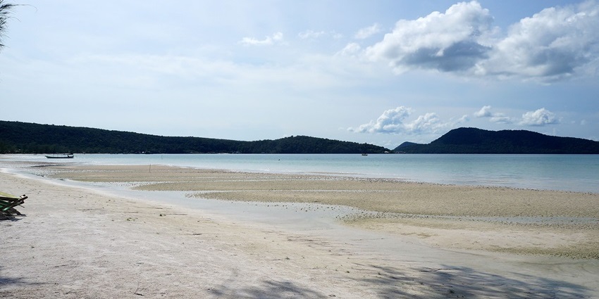A panoramic view of Saracen Bay on Koh Rong Sanloem island during new year in Cambodia.