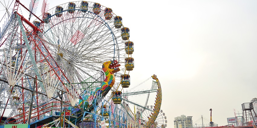 Colorful scenes of Kota's Dussehra Mela showcasing Dussehra celebrations in India.