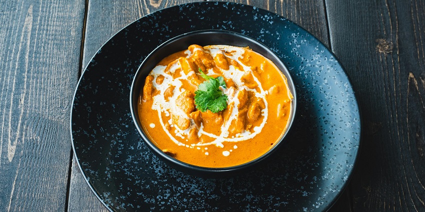 Chicken curry served at Le Petit Chef, one of the Indian restaurants in Antalya Turkey.