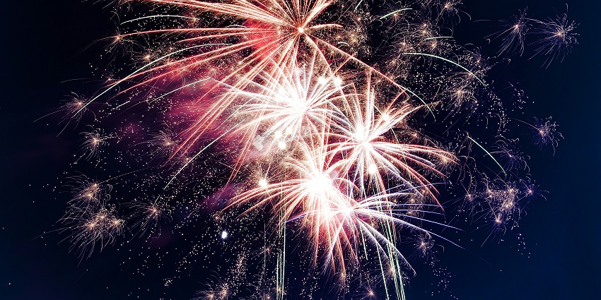Fireworks light up MG Road, Brigade Road, Church Street for New Year in Karnataka.
