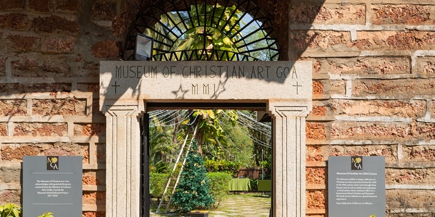 Entrance of the Museum of Christian Art in Old Goa, one of the top museums in Goa.