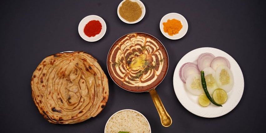 Dal Makhani with lachha paratha at Sharma Sweet House, one of the restaurants in Fancy Bazar Guwahati.