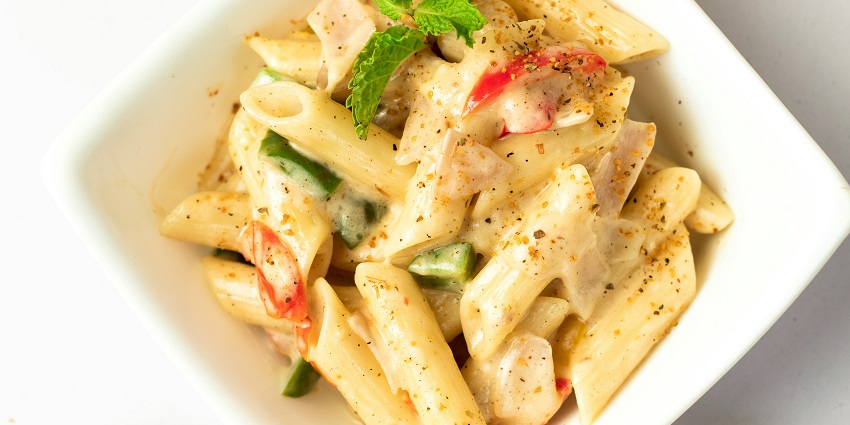 A dish of creamy penne pasta served at Silver Fox Bar & Restaurant, one of the restaurants in Sevoke Road Siliguri.
