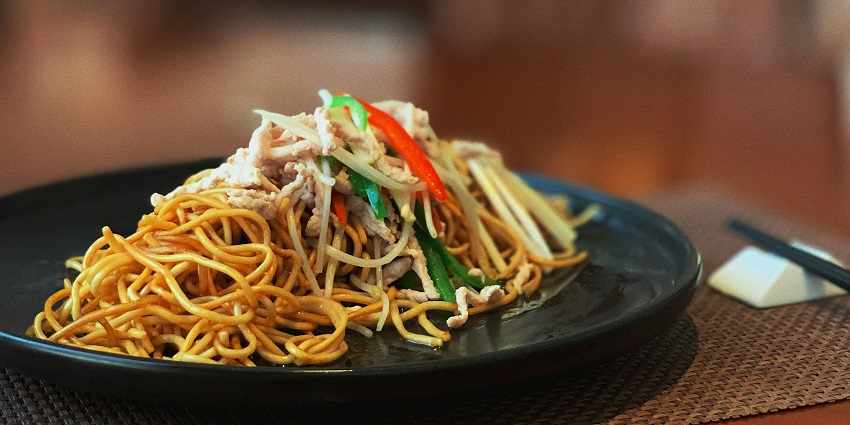 Noodles served at The Dragon Wok, a popular spot among restaurants in MG Marg Gangtok.
