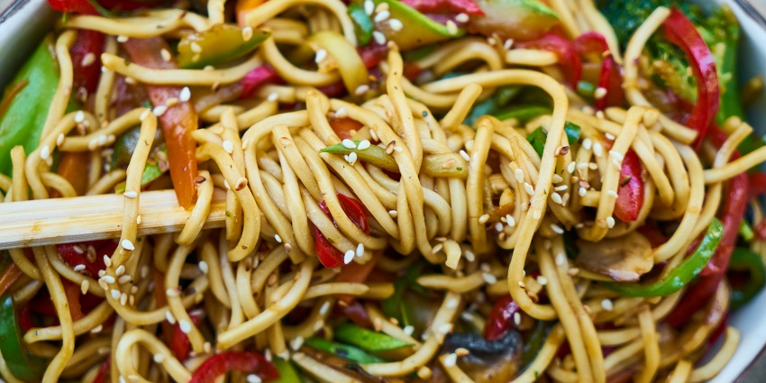 Noodles served at The Dragon Wok, among the top restaurants in Gangtok.
