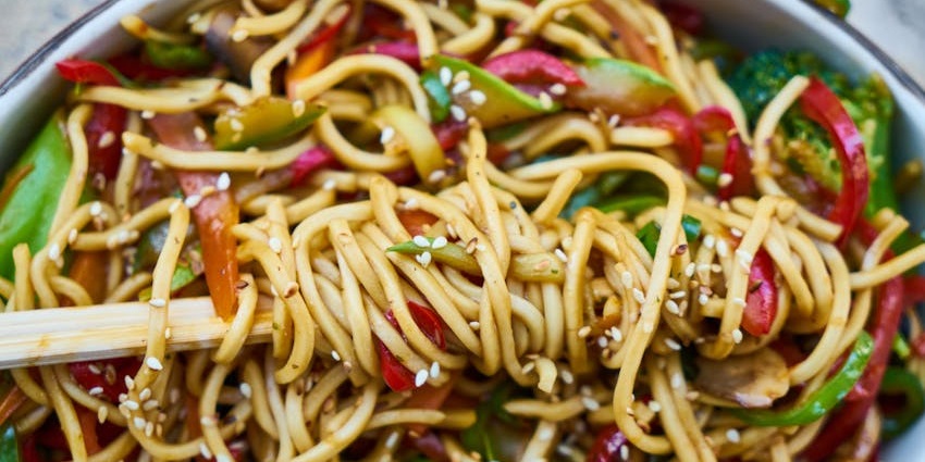 A bowl of noodles served at The Woking Mama restaurant.