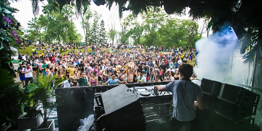 Daytime concert at open ground during the vibrant Cherry Blossom Festival Shillong.