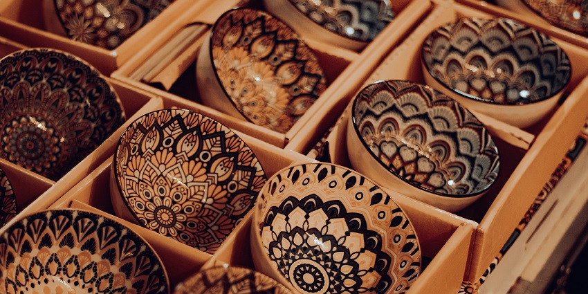 A handcrafted wooden box on display at a vendor stall in Times Square Centre Flea Market.
