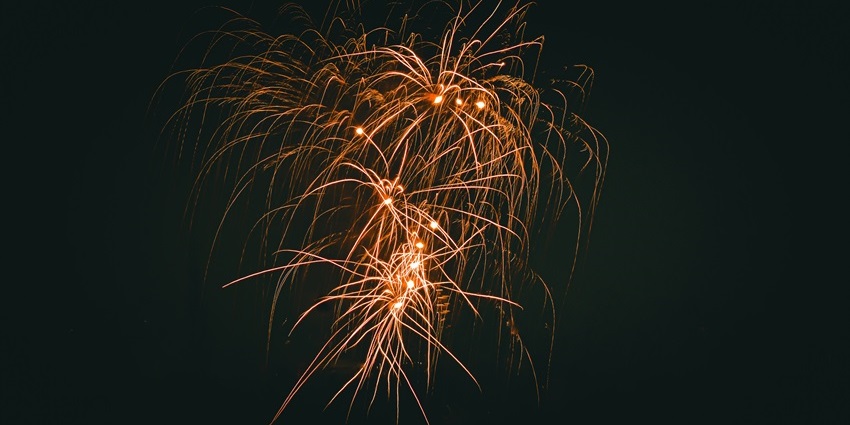 Colorful fireworks light up the night sky during the Diwali celebration in Delhi.