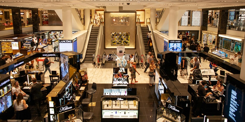 Modern interior of UB City Mall with spacious walkways and luxury shopping in Karnataka.
