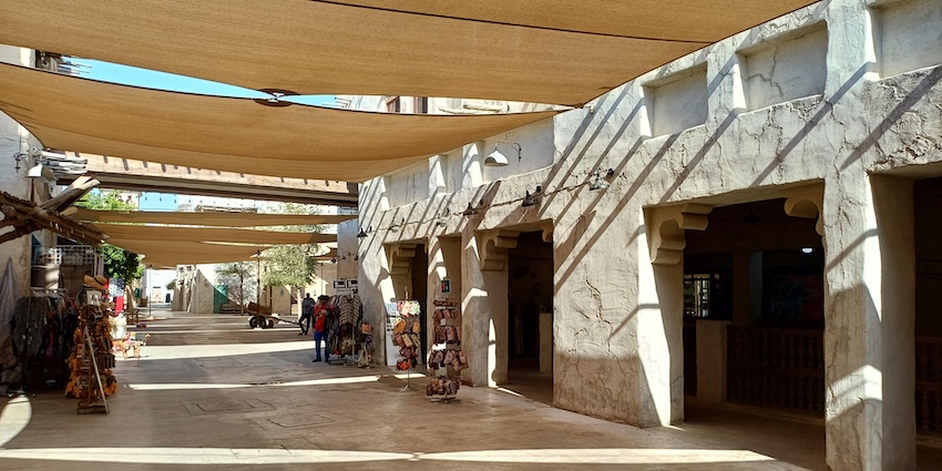 A serene daytime view of the market in Dubai with stalls and less crowd, one of the best markets in Dubai.