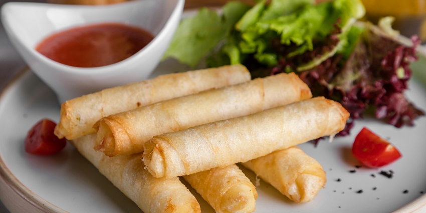 Spring roll served at Blue Lagoon Café, one of the popular couple restaurants in Dibrugarh.

