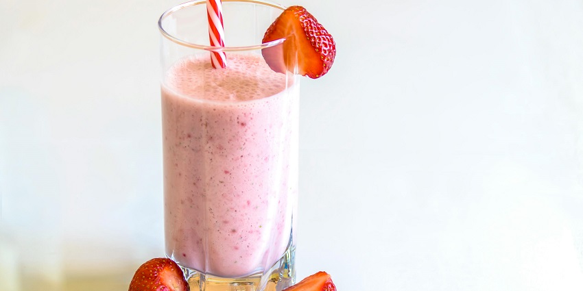 A refreshing strawberry shake served at By The Way café.