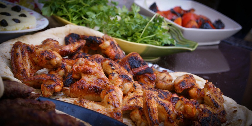 Grilled chicken served at Deja Vu, one of the popular rooftop restaurants in Shillong.