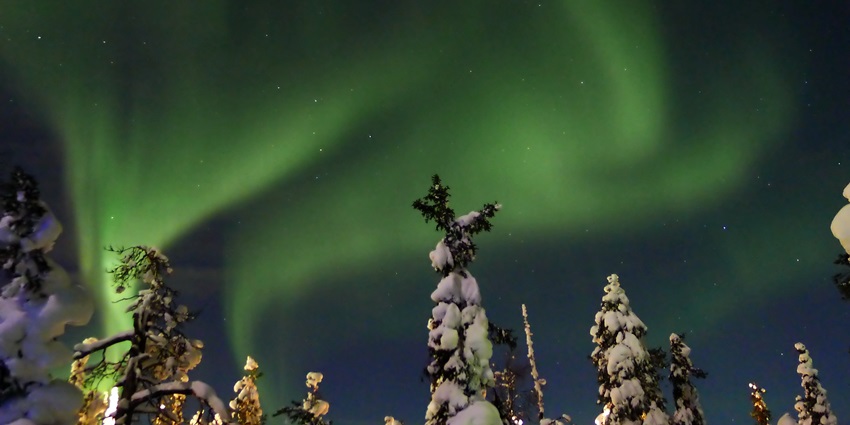 Finland offers a stunning Aurora sighting during clear skies with uninterrupted viewing.