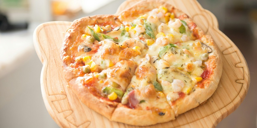 Freshly baked pizza served at Living Roof restaurant.
