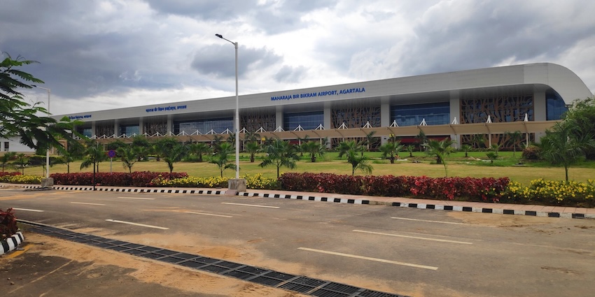 Modern terminal building of Maharaja Bir Bikram Airport in Agartala, representing airports in Tripura.