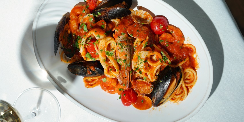 Mediterranean pasta served at Octave, one of the best restaurants in Guwahati for couples.
