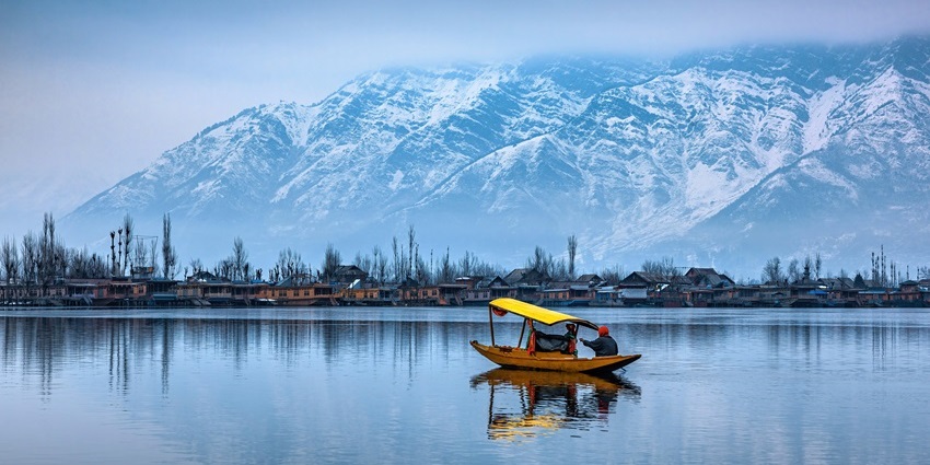 Srinagar is a lively and stunning place with snowfall in India during the winter season.