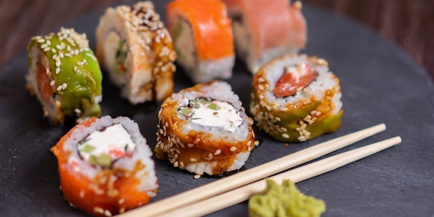 Sushi served at Terra Maya, one of the top rooftop restaurants in Guwahati.
