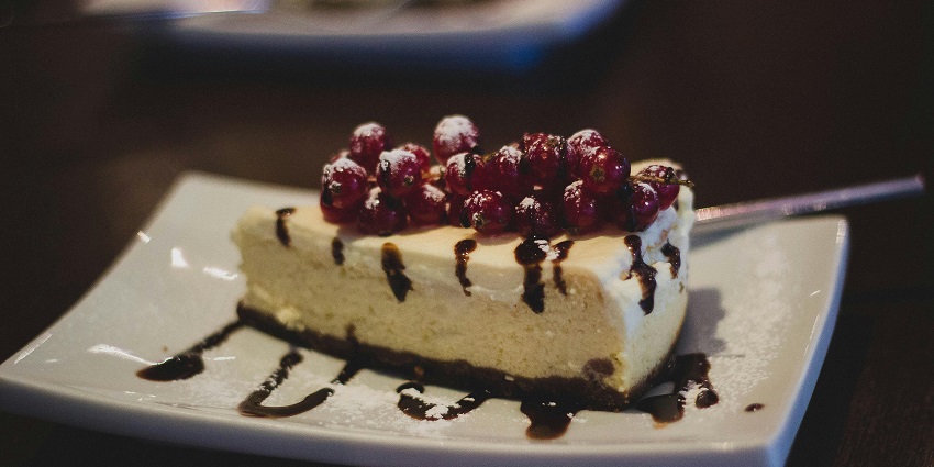 A slice of white chocolate cake served at The Bean Journal cafe in Uzan Bazar Guwahati.