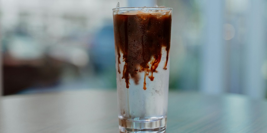 An iced latte served at The Steaming Mug, one of the popular cafes in Uzan Bazar Guwahati.