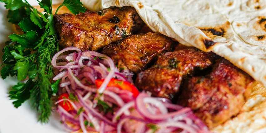 Kebab with rumali roti served at Virasat, a top pick among restaurants in Ulubari Guwahati.